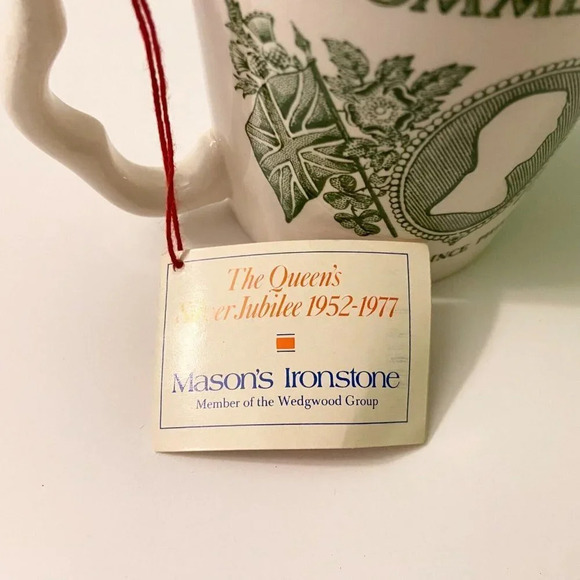Vintage 1977 Royal Silver Jubilee Mason  Ironstone Mug Set of 2 England Crazing - Picture 7 of 16